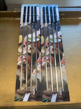 Crofton Stainless Steel BBQ Skewers with Black Handles - Set of 4